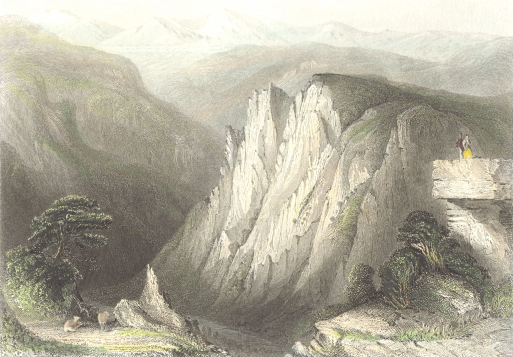 GERMANY. Student's Cliff, Hertz Mtns. Payne couple 1847 old antique print